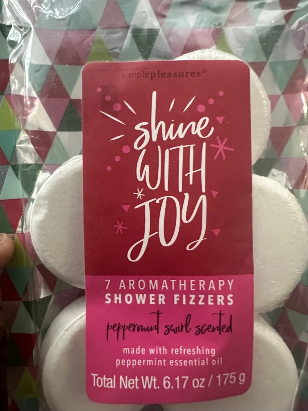Shine With Joy Peppermint & Scented Aromatherapy Shower Fizzers - White